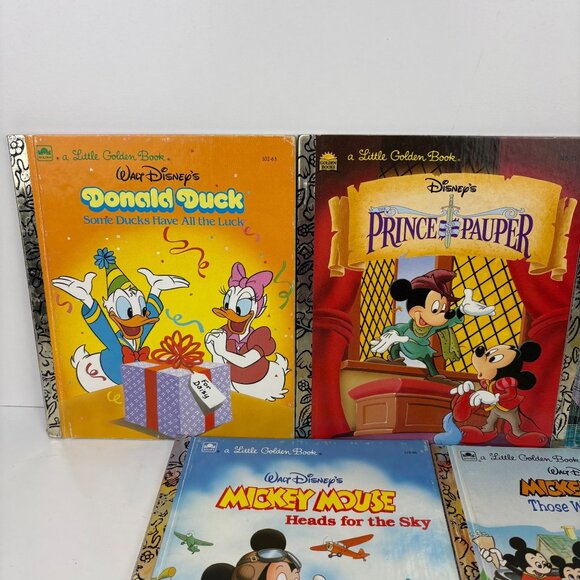 Vintage 10 Little Golden Book Disney Lot Mickey Goofy Donald Nursery Tales Pets - Picture 2 of 9